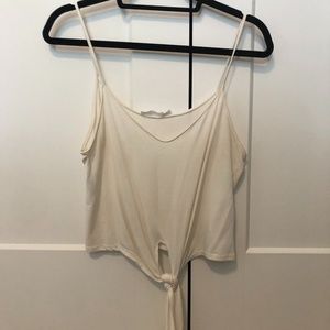LUSH White Tank with straps that tie - Medium